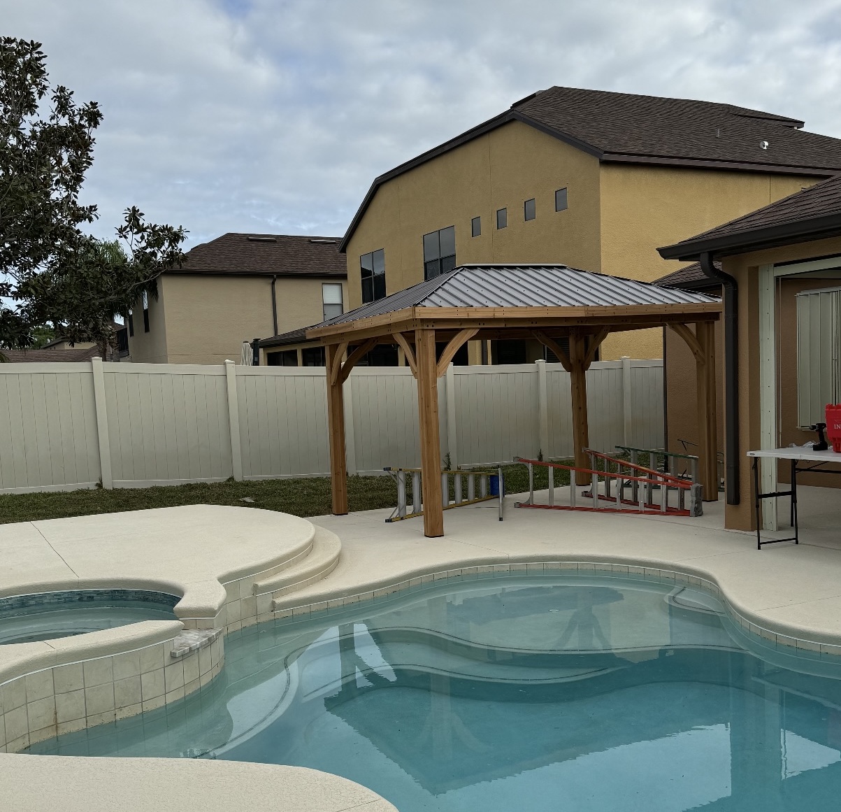 Completed gazebo assembly project